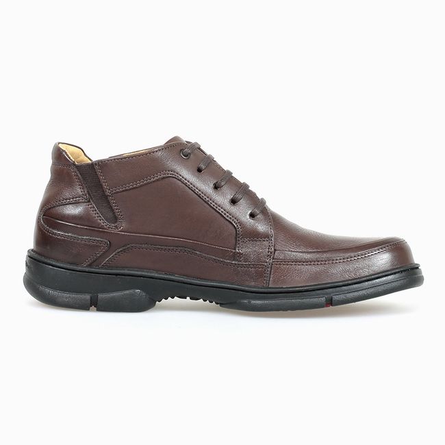 Bota Masculina 7990 | Anatomic Gel | Couro Rustico Cor T.Moro | Coturno  Anatomic Gel - Melhor do Sapato
